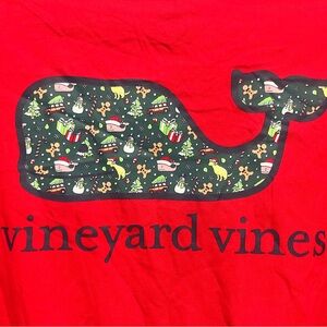 Vineyard Vines Boys Long Sleeve Red Holiday Tee